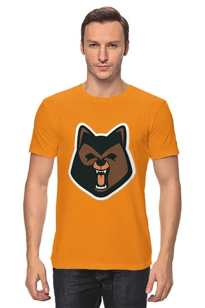 Заказать мужскую футболку в Москве. Футболка классическая Волк ( Wolf ) от Zamula - готовые дизайны и нанесение принтов.