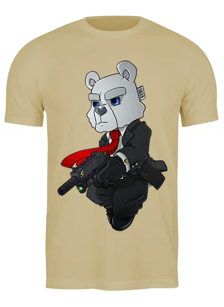 Заказать мужскую футболку в Москве. Футболка классическая ✪ Bear HITMAN ✪ от balden - готовые дизайны и нанесение принтов.