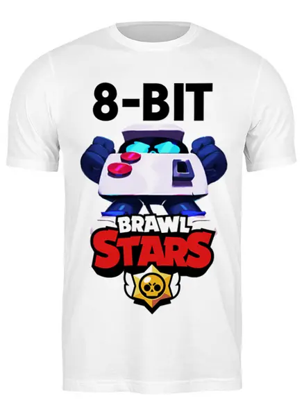 Заказать мужскую футболку в Москве. Футболка классическая Brawl Stars 8-BIT от weeert - готовые дизайны и нанесение принтов.