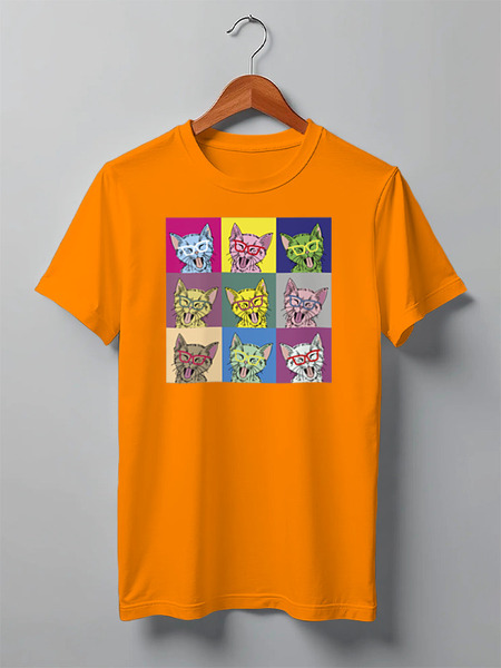 Заказать мужскую футболку в Москве. Футболка классическая Cats Here от oneredfoxstore@gmail.com - готовые дизайны и нанесение принтов.