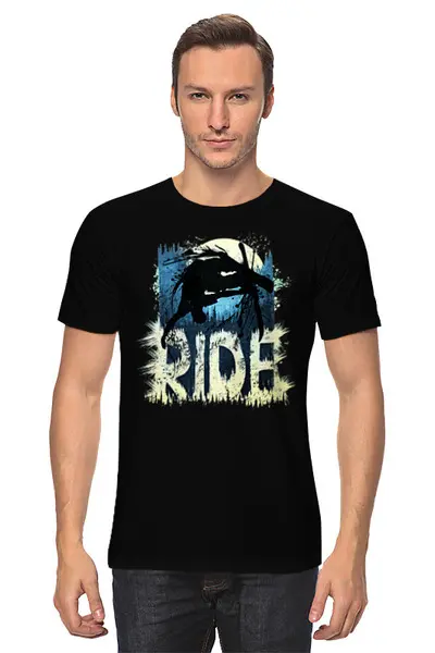 Заказать мужскую футболку в Москве. Футболка классическая Ride Ski от oneredfoxstore@gmail.com - готовые дизайны и нанесение принтов.