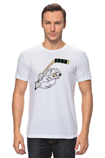 Заказать мужскую футболку в Москве. Футболка классическая Хоккей   от Print design  - готовые дизайны и нанесение принтов.