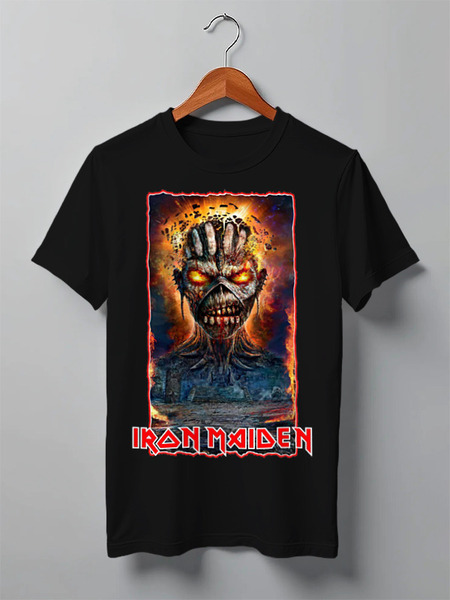 Заказать мужскую футболку в Москве. Футболка классическая Iron Maiden Band от Leichenwagen - готовые дизайны и нанесение принтов.