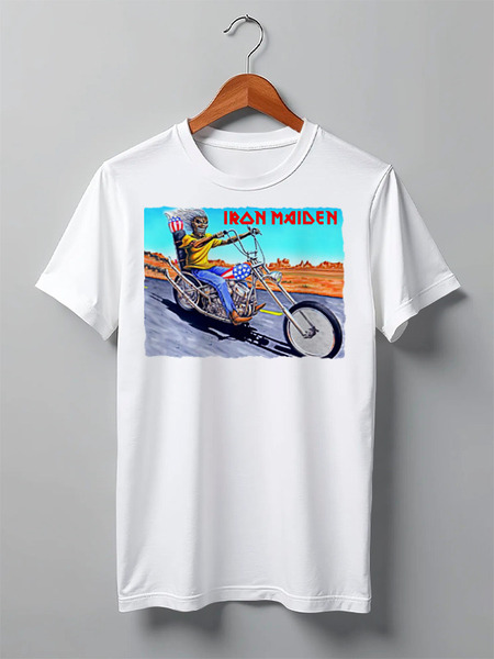 Заказать мужскую футболку в Москве. Футболка классическая Iron Maiden Band от Leichenwagen - готовые дизайны и нанесение принтов.
