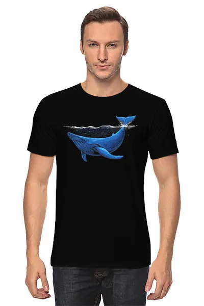 Заказать мужскую футболку в Москве. Футболка классическая Ночной кит от Ato Rida - готовые дизайны и нанесение принтов.