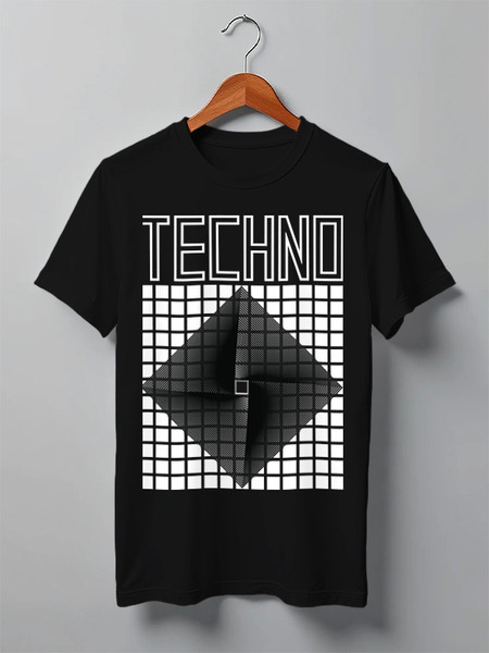 Заказать мужскую футболку в Москве. Футболка классическая Techno от cubik art  - готовые дизайны и нанесение принтов.