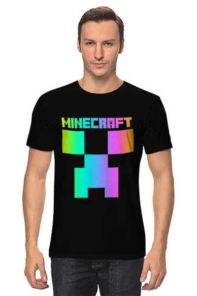 Заказать мужскую футболку в Москве. Футболка классическая MINECRAFT CREEPER от weeert - готовые дизайны и нанесение принтов.