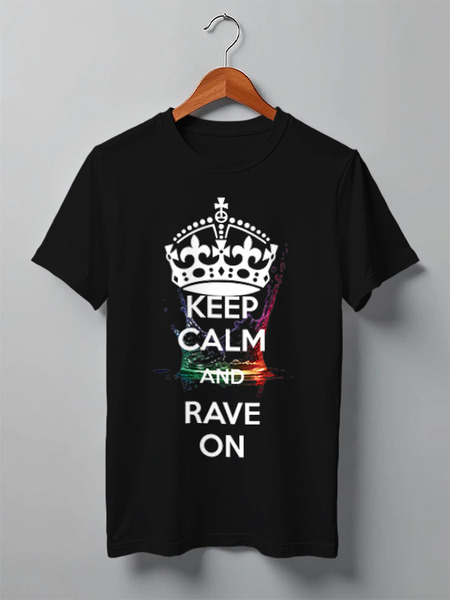 Заказать мужскую футболку в Москве. Футболка классическая eat sleep rave repeat от martabratislavskaya - готовые дизайны и нанесение принтов.