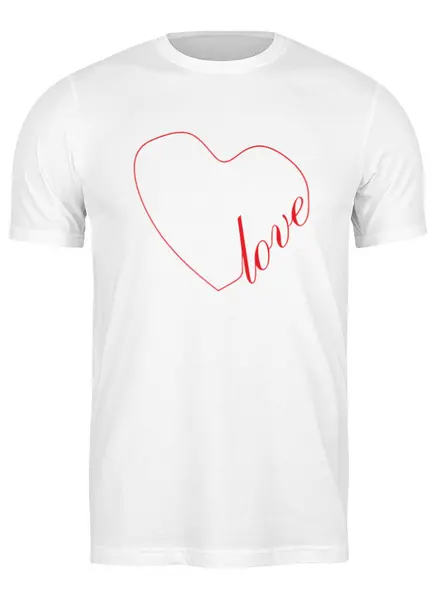 Заказать мужскую футболку в Москве. Футболка классическая Сердце (love) от Ксения Золотухина - готовые дизайны и нанесение принтов.