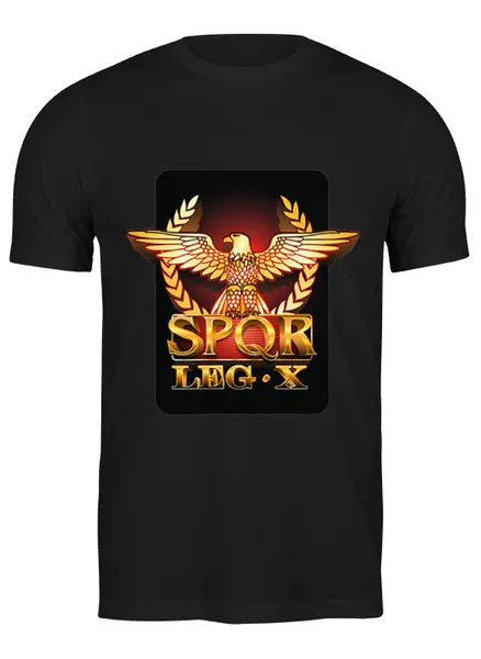 Заказать мужскую футболку в Москве. Футболка классическая SPQR. Х легион. от Zorgo-Art  - готовые дизайны и нанесение принтов.