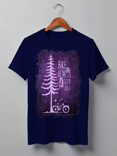 Заказать мужскую футболку в Москве. Футболка классическая Mountain Bike от oneredfoxstore@gmail.com - готовые дизайны и нанесение принтов.
