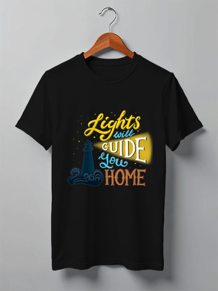 Заказать мужскую футболку в Москве. Футболка классическая Lights will guide you home от Алена Суманеева - готовые дизайны и нанесение принтов.