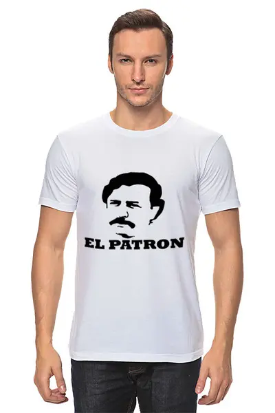 Заказать мужскую футболку в Москве. Футболка классическая El PATRON от Данил Осипенко - готовые дизайны и нанесение принтов.