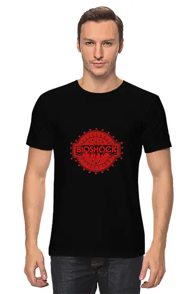 Заказать мужскую футболку в Москве. Футболка классическая BioShock от THE_NISE  - готовые дизайны и нанесение принтов.