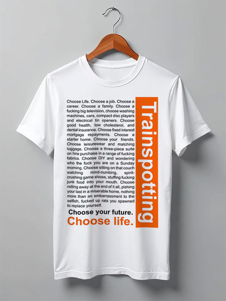 Заказать мужскую футболку в Москве. Футболка классическая На игле / Trainspotting от kino.printio.ru - готовые дизайны и нанесение принтов.