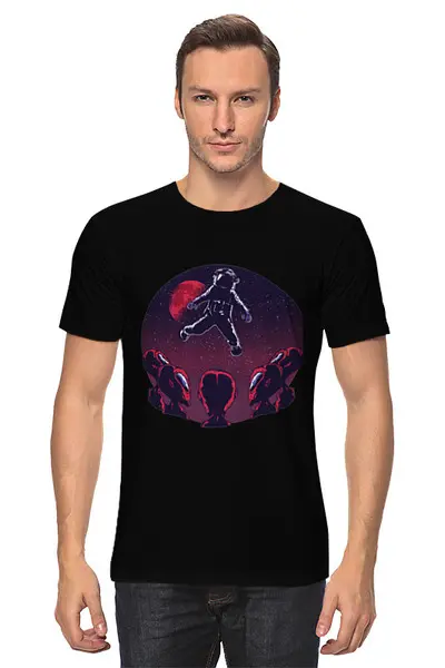 Заказать мужскую футболку в Москве. Футболка классическая Astronaut Alien от Павел Павел - готовые дизайны и нанесение принтов.