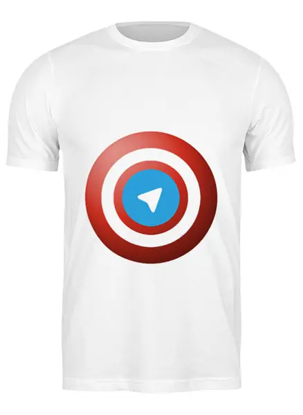 Заказать мужскую футболку в Москве. Футболка классическая Лого Telegram от YellowCloverShop - готовые дизайны и нанесение принтов.