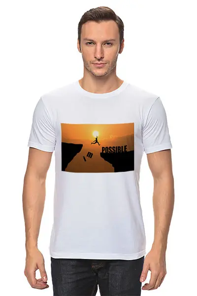 Заказать мужскую футболку в Москве. Футболка классическая Impossible от serge-ro@mail.ru - готовые дизайны и нанесение принтов.
