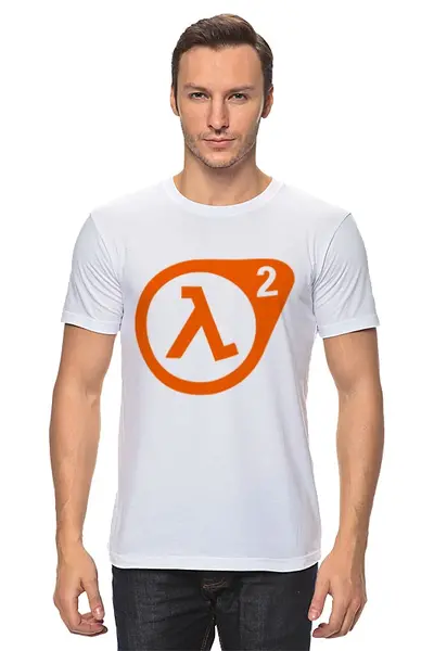 Заказать мужскую футболку в Москве. Футболка классическая half-life 2 от VashAdmin - готовые дизайны и нанесение принтов.