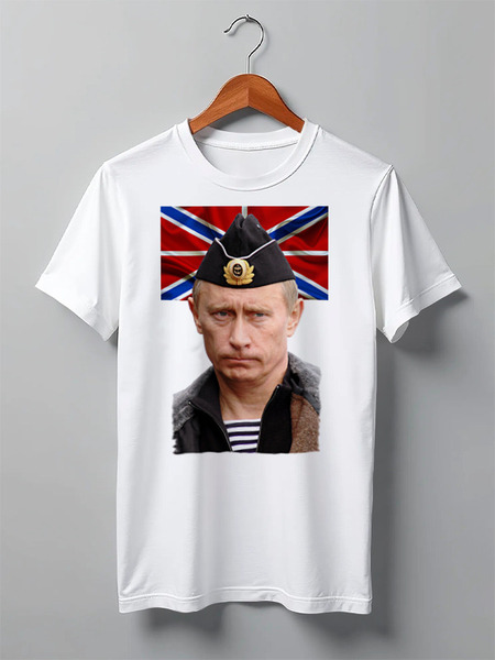 Заказать мужскую футболку в Москве. Футболка классическая Putin от Leichenwagen - готовые дизайны и нанесение принтов.