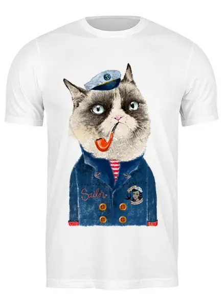 Заказать мужскую футболку в Москве. Футболка классическая kitty от Gazimpa - готовые дизайны и нанесение принтов.