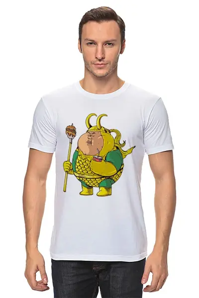 Заказать мужскую футболку в Москве. Футболка классическая Fat Aquaman от priceless - готовые дизайны и нанесение принтов.
