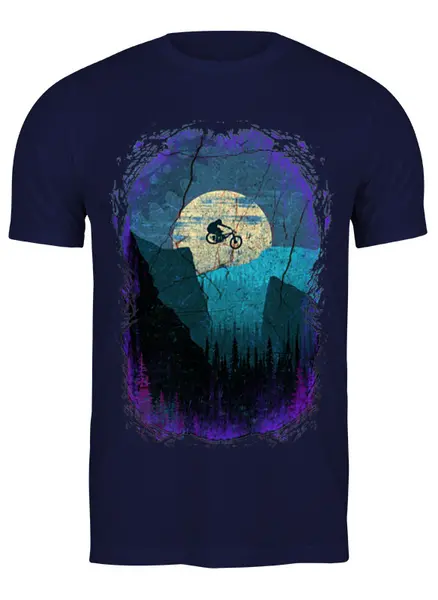 Заказать мужскую футболку в Москве. Футболка классическая Mountain Bike от oneredfoxstore@gmail.com - готовые дизайны и нанесение принтов.
