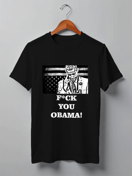 Заказать мужскую футболку в Москве. Футболка классическая F*CK YOU OBAMA! от Denis Galperin - готовые дизайны и нанесение принтов.