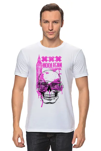 Заказать мужскую футболку в Москве. Футболка классическая Хулиган от denis01001 - готовые дизайны и нанесение принтов.