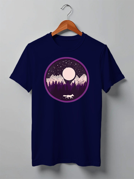 Заказать мужскую футболку в Москве. Футболка классическая Fox Here от oneredfoxstore@gmail.com - готовые дизайны и нанесение принтов.