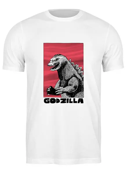 Заказать мужскую футболку в Москве. Футболка классическая Godzilla от Татьяна - готовые дизайны и нанесение принтов.