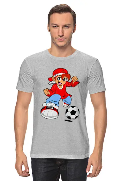 Заказать мужскую футболку в Москве. Футболка классическая Футболист  от T-shirt print  - готовые дизайны и нанесение принтов.