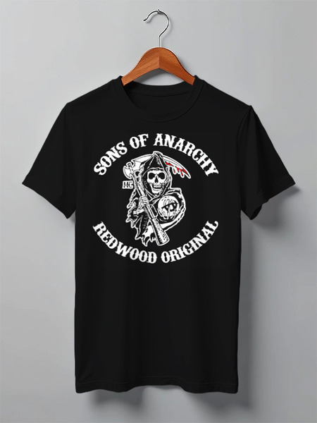 Заказать мужскую футболку в Москве. Футболка классическая Sons Of Anarchy от Leichenwagen - готовые дизайны и нанесение принтов.