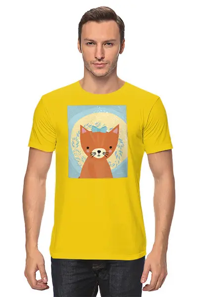 Заказать мужскую футболку в Москве. Футболка классическая Cats Here от oneredfoxstore@gmail.com - готовые дизайны и нанесение принтов.