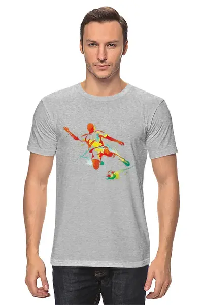 Заказать мужскую футболку в Москве. Футболка классическая Футбол (1) от ПРИНТЫ ПЕЧАТЬ  - готовые дизайны и нанесение принтов.