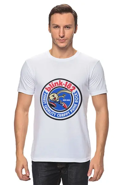Заказать мужскую футболку в Москве. Футболка классическая blink-182  от lozerkids - готовые дизайны и нанесение принтов.