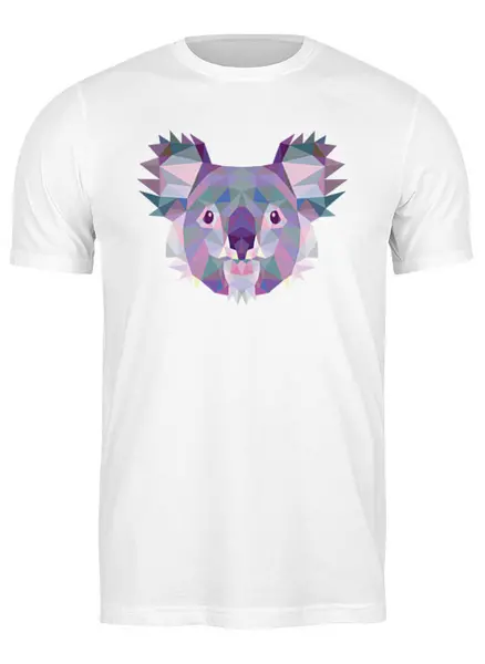 Заказать мужскую футболку в Москве. Футболка классическая Полигональная коала от oldman - готовые дизайны и нанесение принтов.