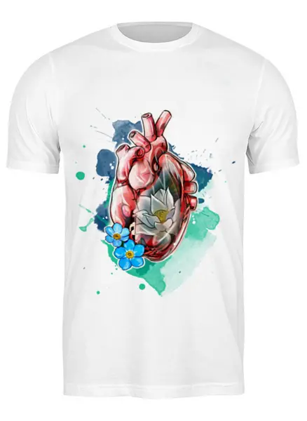 Заказать мужскую футболку в Москве. Футболка классическая сердце  от krolya_spb@mail.ru - готовые дизайны и нанесение принтов.