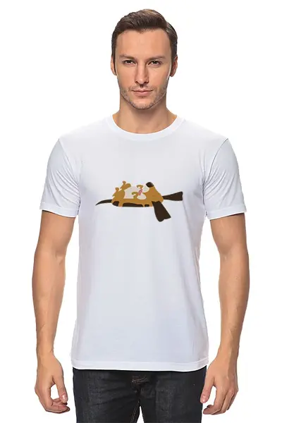 Заказать мужскую футболку в Москве. Футболка классическая Спящий щенок от svetlanas - готовые дизайны и нанесение принтов.