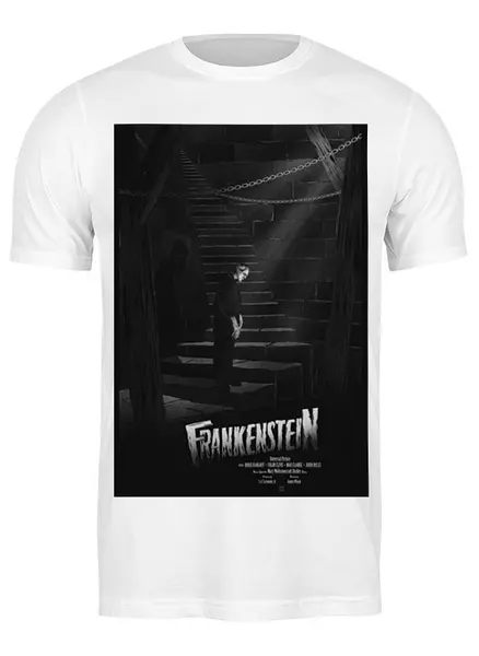 Заказать мужскую футболку в Москве. Футболка классическая Франкенштейн / Frankenstein от kino.printio.ru - готовые дизайны и нанесение принтов.