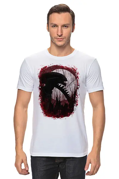 Заказать мужскую футболку в Москве. Футболка классическая Aliens от oneredfoxstore@gmail.com - готовые дизайны и нанесение принтов.