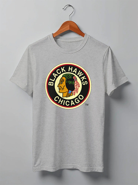 Заказать мужскую футболку в Москве. Футболка классическая Chicago Black Hawks / NHL USA от KinoArt - готовые дизайны и нанесение принтов.