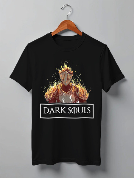 Заказать мужскую футболку в Москве. Футболка классическая Dark Souls. Темные души от Александр - готовые дизайны и нанесение принтов.