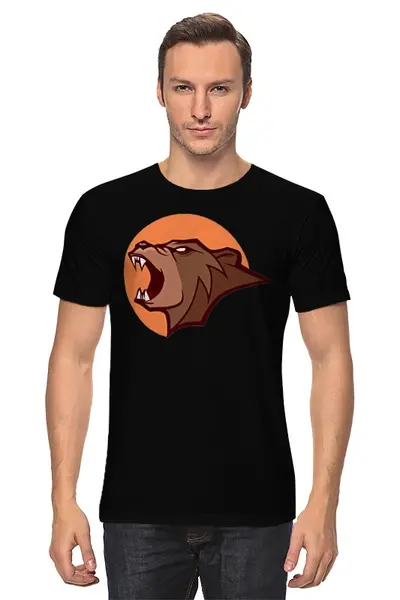 Заказать мужскую футболку в Москве. Футболка классическая Bear / Медведь от crash - готовые дизайны и нанесение принтов.