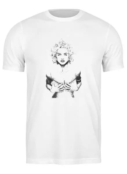 Заказать мужскую футболку в Москве. Футболка классическая Мадонна от Виктор Гришин - готовые дизайны и нанесение принтов.