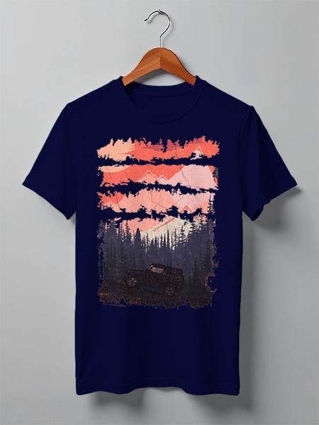 Заказать мужскую футболку в Москве. Футболка классическая Offroad от oneredfoxstore@gmail.com - готовые дизайны и нанесение принтов.