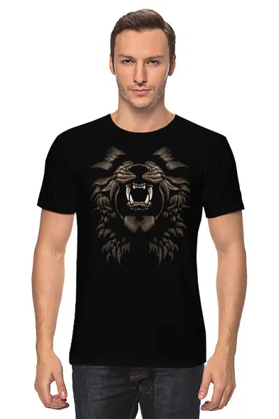 Заказать мужскую футболку в Москве. Футболка классическая царь зверей от queen  - готовые дизайны и нанесение принтов.