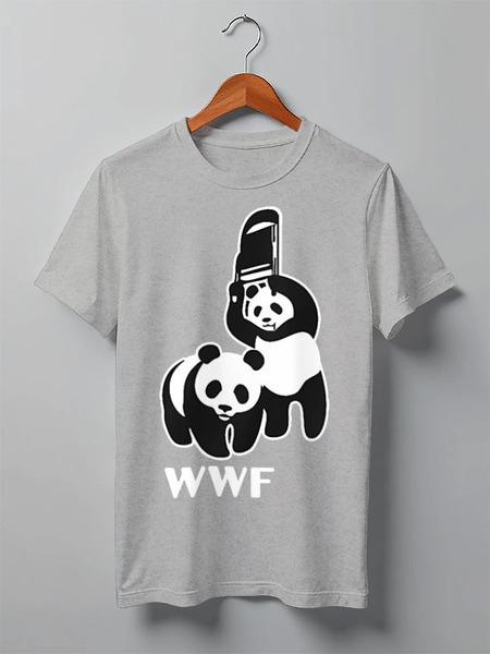 Заказать мужскую футболку в Москве. Футболка классическая WWF Panda от Leichenwagen - готовые дизайны и нанесение принтов.