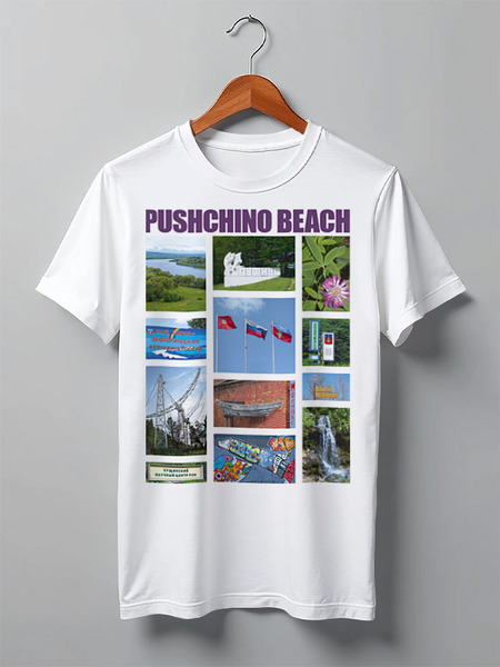 Заказать мужскую футболку в Москве. Футболка классическая Pushchino beach от Andy Quarry - готовые дизайны и нанесение принтов.