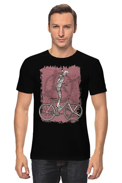 Заказать мужскую футболку в Москве. Футболка классическая Bike Punk Cat от oneredfoxstore@gmail.com - готовые дизайны и нанесение принтов.